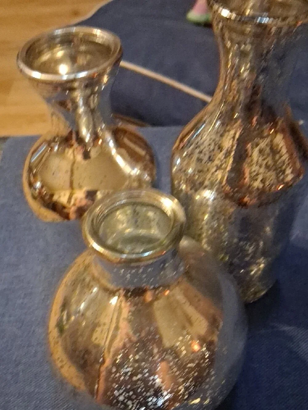 Silver Mercury Glass Decorative Vase Trio - Home Accents